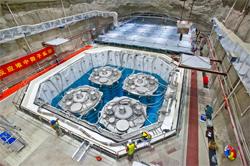 RGC Public Lectures - Particle Physics (First Session - Photo 1) - Detectors inside the Daya Bay Far Hall (Credit: Lawrence Berkeley National Laboratory)